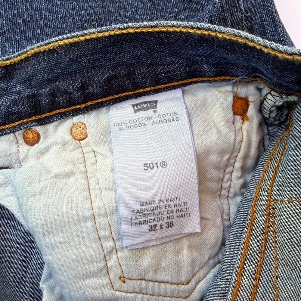 Men’s 2010 Levi’s 501 Button Fly Jeans Size 32x36 New With Tags​​ - Picture 7 of 10